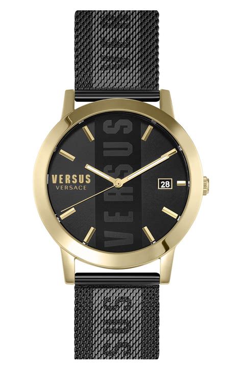 orologio versus versace barbes gomma|VERSUS Versace Barbés Mesh Strap Watch, 44mm.